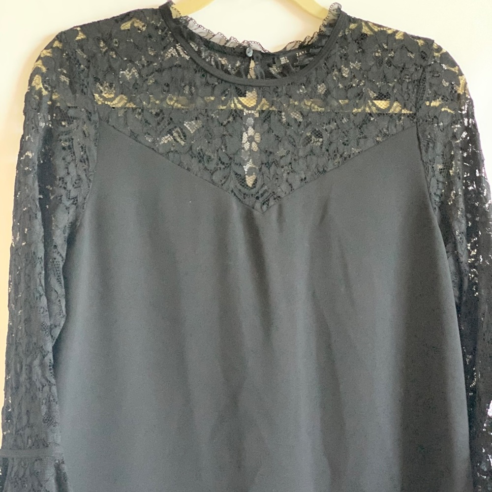 Zara short black dress with lace -size Large